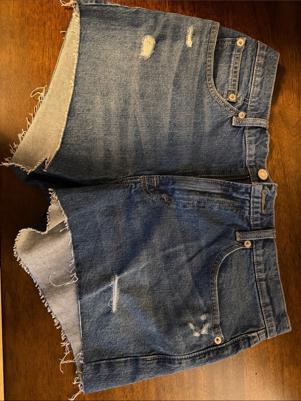 Lucky Brand Distressed Raw-Hem Denim Shorts - Blue